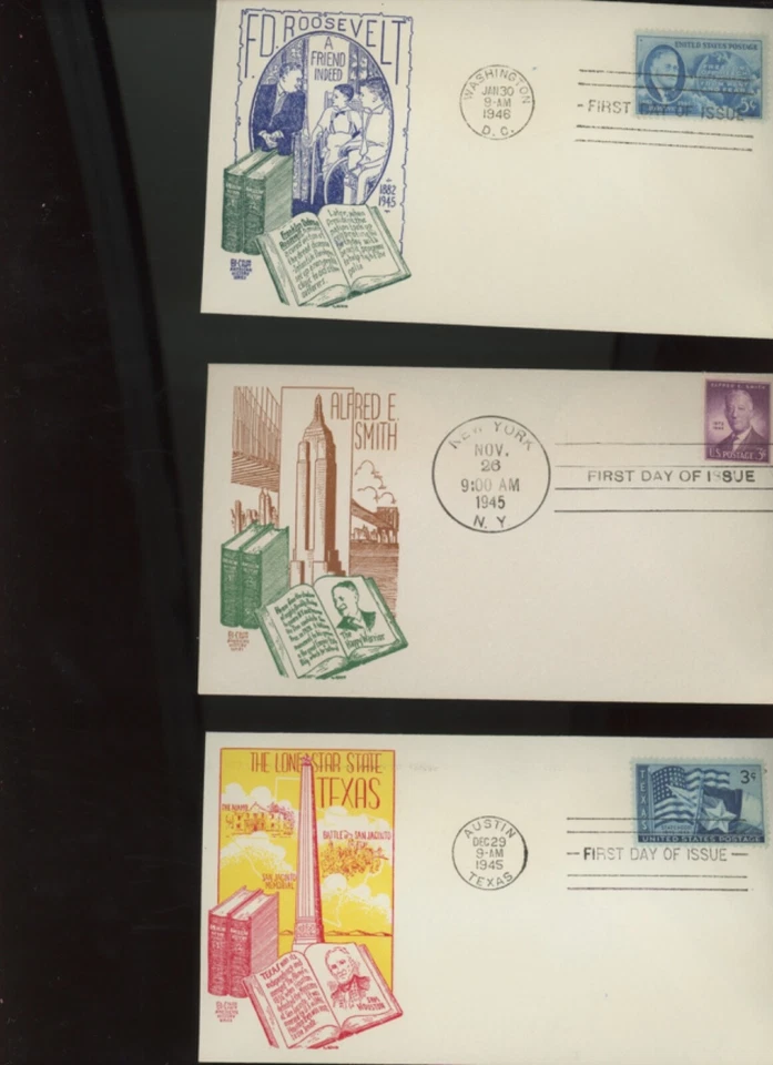 US FIRST DAY COVER 1945 1946 1947 BI COLOR CRAFT CACHET FDC 13 in auction mb30 - Image 4 of 4