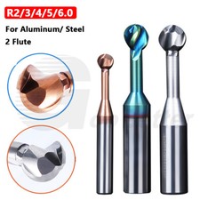 R2 to R6 Solid Carbide T Ball End Mill Router Bit 2 Flute For Aluminum Steel CNC