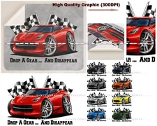 Corvette C7 Drop A Gear Racing DigiRods Cartoon Car Sherpa Fleece Blanket