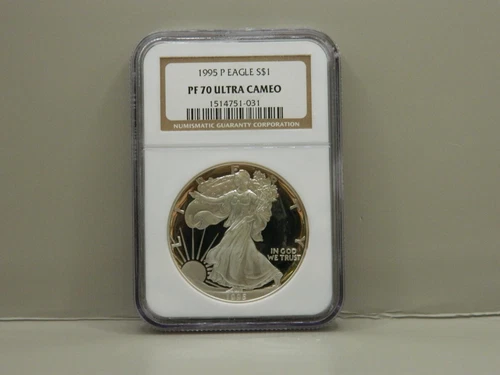 1995-P AMERICAN SILVER EAGLE PROOF NGC GRADED PF70 ULTRA CAMEO