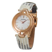 Valentino V38SBQ5002 Rose Gold V-Collection Lizard Leather Band Women's Watch