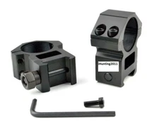 High Rise 1" Heavy Duty One Inch Scope Rings Picatinny & Weaver Rails Aluminum 