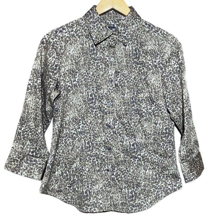 Talbots Leopard Button Down