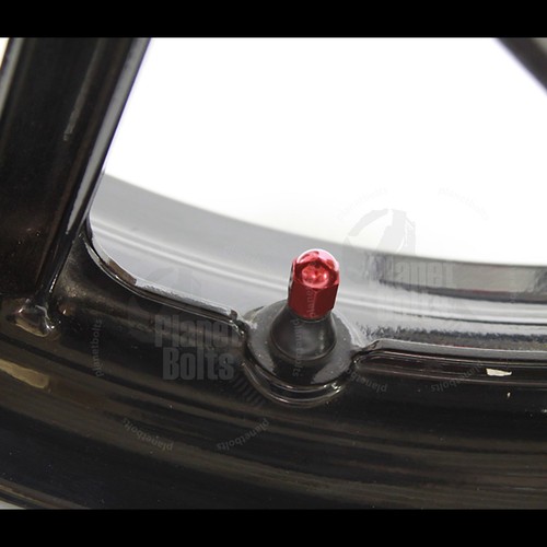 Red 2x Valve Cap Cover Tire GSXR 600 750 Ninja R1 R6 Lid Hex CNC Aluminum - Picture 3 of 4