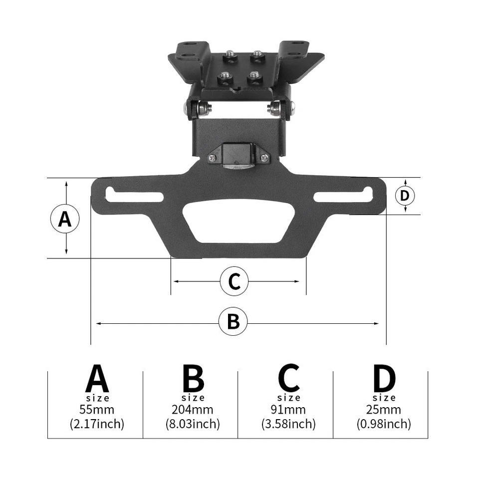 Soporte de matrícula eliminador de guardabarros ajustable LED para Yamaha FZ-07 2014-2020 Foto 4 de 4