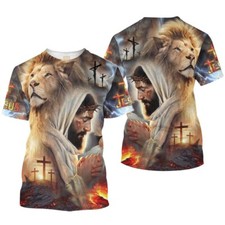 Jesus T-Shirt 3D - Lord's Prayer - Lion Shirt - All Over Printed full Size S-5XL