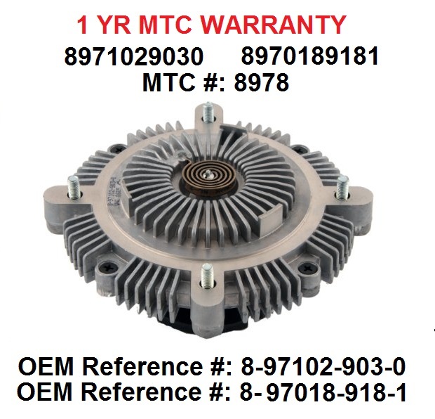 FAN CLUTCH VISCOUS DRIVE ACURA SLX PASSPORT RODEO TROOPER 3.2 L NO