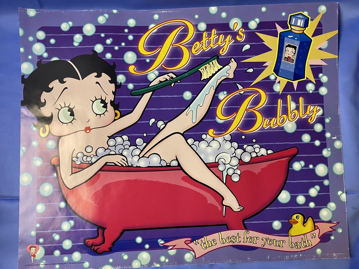 Vintage 1998 Betty Boop Bubble Bath Poster - 