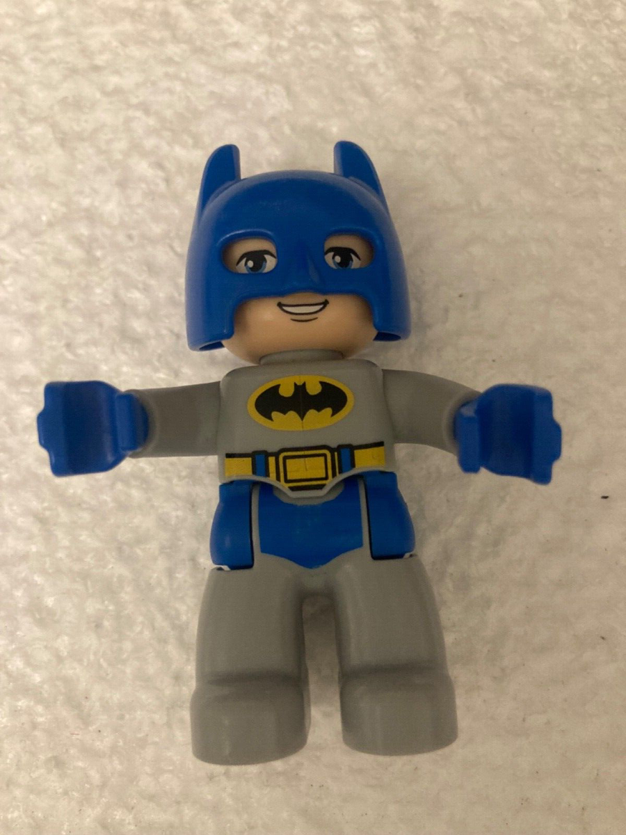 Lego Duplo Batman Figure grey blue with blue helmet