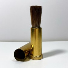 Vintage Retractable Lens Brush in Lipstick-Style Metal Brass Case 2.25