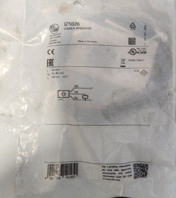 IFM Efector IZ5026 Inductive Sensor. NOS item in factory packaging. 