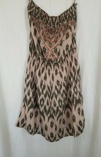 Star Mela Boho Strapless ALIA Dress Size Small Sheer Crochet Knee Length
