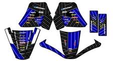 1990-2025 PW 50 RACE SERIES Blue Senge Graphics Kit Compatible with Yamaha
