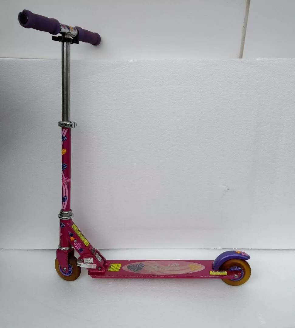 Barbie 4&#034; Girls 2 Folding Kick Aluminum Scooter Pink Hearts | eBay