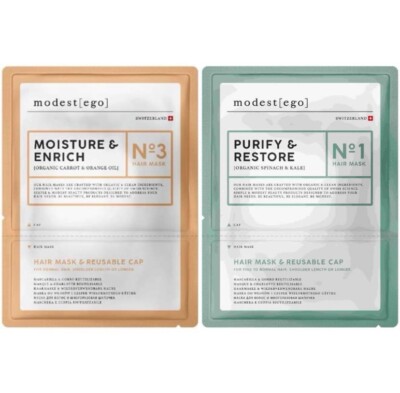 VEGAN  2X Modest [Ego] Haarmaske + Kappe  N 1 + N 3   KOSTENLOSER VERSAND  