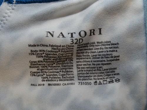 Natori 731050 Yogi Convertible Lined Underwire Sport Bra US Size 32 D - Picture 6 of 6