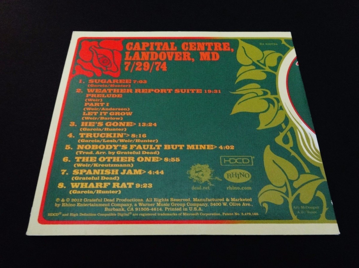 Grateful Dead Dave's Picks 2012 Bonus Disc CD Capital Centre