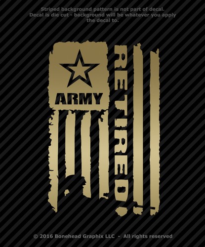 Military Retired AR Distressed Flag XS-M Vinyl Decal Combat Veteran Sticker - Picture 8 of 26