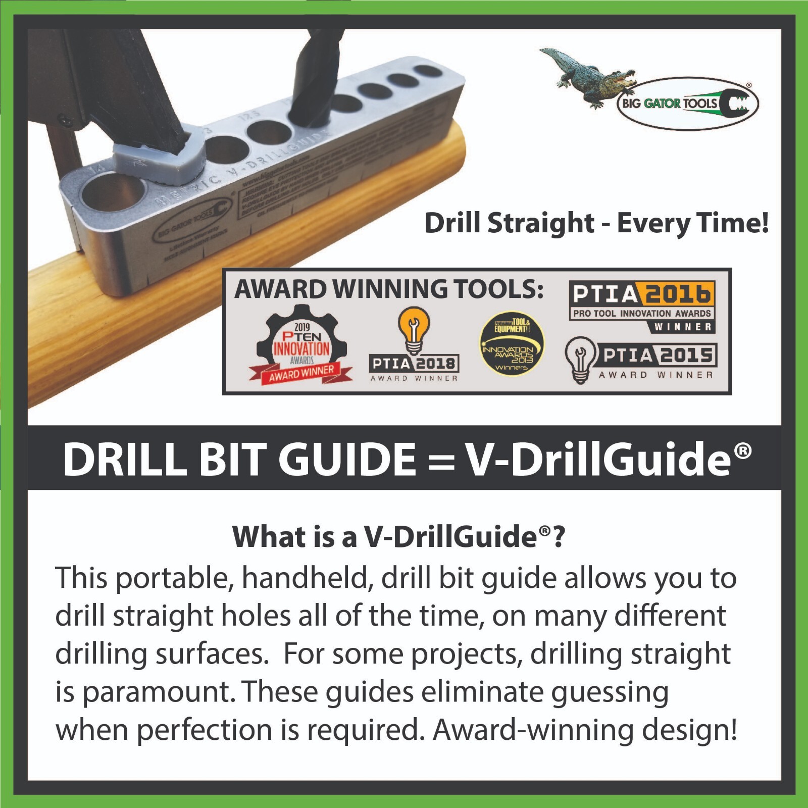 Drill guide Helps drill gun parts, barrels, pistols, sites, slings