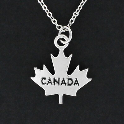 CANADA MAPLE LEAF Necklace on Chain or Charm Only Pewter