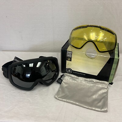 VonZipper Feenom Snow Goggle Black Satin Frame w/ Black Chrome Lens