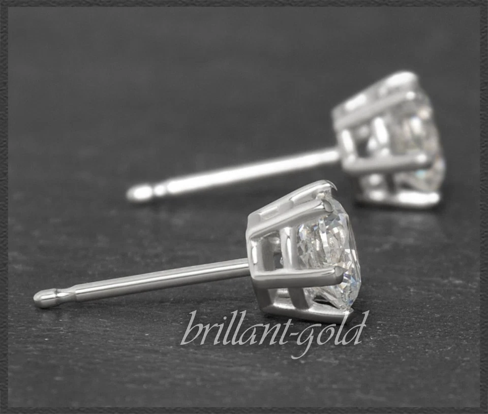 Diamant Ohrstecker aus 585 Gold; Brillanten mit 2,10ct; 14K Damen Ohrringe, NEU! - Bild 3 von 4