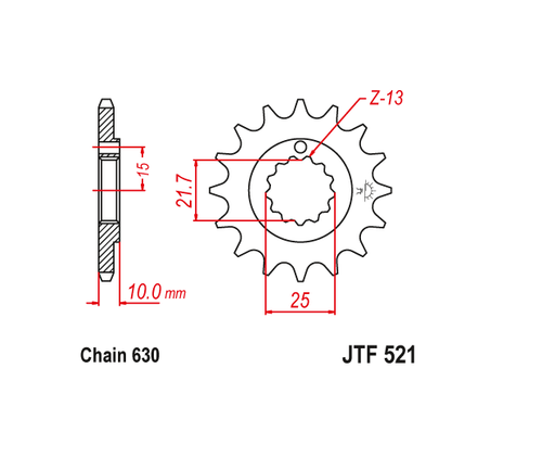 Pro Series Front Sprocket 15T Kawasaki KZ900 Z900 KZ1000 Z1000 Z1R - Picture 2 of 2