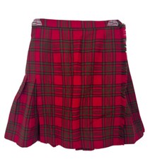 VTG Rouget By Highland Queen Women  s Red Pleated Plaid Kilt Skirt Sz-8, Wool
