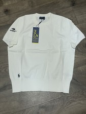 Polo Ralph Lauren Womens US Open Short Sleeve White Sweater SZ. XL NWT MSRP 90