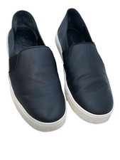 Vince Blair Black Leather Slip On Sneakers Womens Casual White Sole Shoes 6.5M