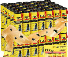 Fly Paper Sticky Trap Flypaper Roll Fruit Fly Bug Mosquito Killer Indoor 20 Roll