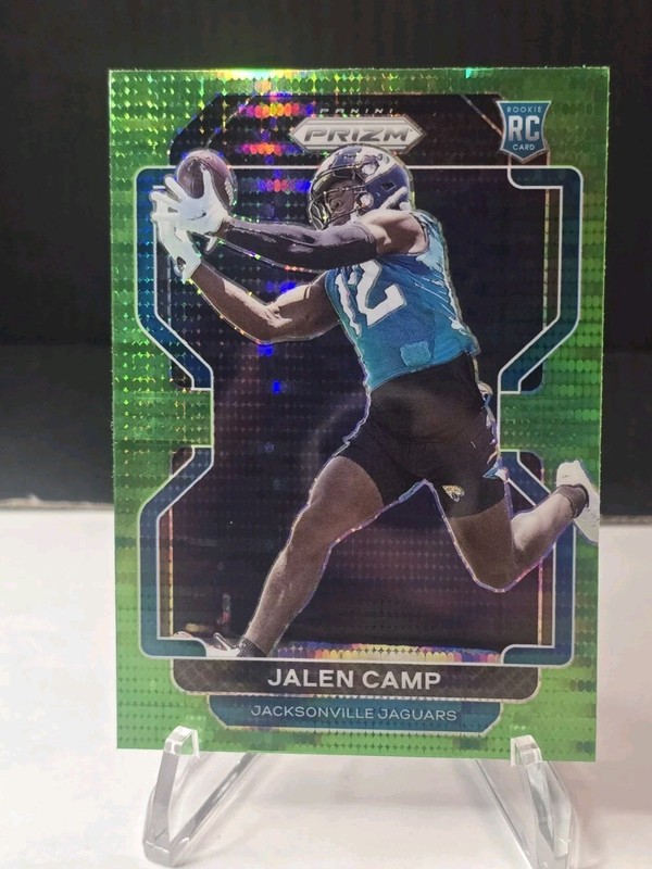 2021 Panini Prizm - Rookie Jalen Camp #410 Neon Green Pulsar Prizm (RC)