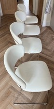 4x Calligaris Dining Chairs - Faux Leather with Chrome Base Set of 4