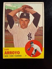 1963 Topps high # 569 Luis Arroyo New York Yankees VGEX EDGE WEAR RIGHT SIDE