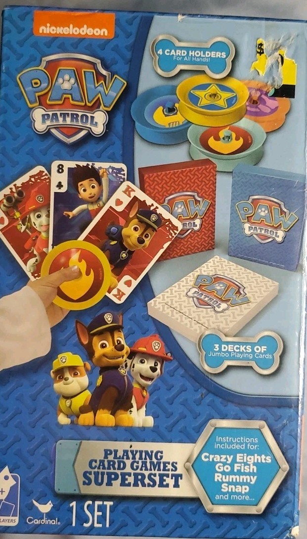 2015- Paw Patrol Card Games Superset 4 Games - 3 Decks of Cards Plus