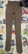 Brown Thermal Fleece Lined Women Polyester Elastane Footed Legging Size