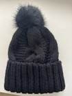Black Winter Knit-Style Pom-Pom Hat Beanie - One Size, Never Used — photo 1