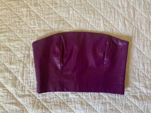 ROTATE BIRGER CHRISTENSEN Women's Strapless Crop Top Logo Embellished Size S