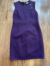 Tory Burch Women's Sleeveless Purple Size XL Wool Dress with Jeweled Butterflies