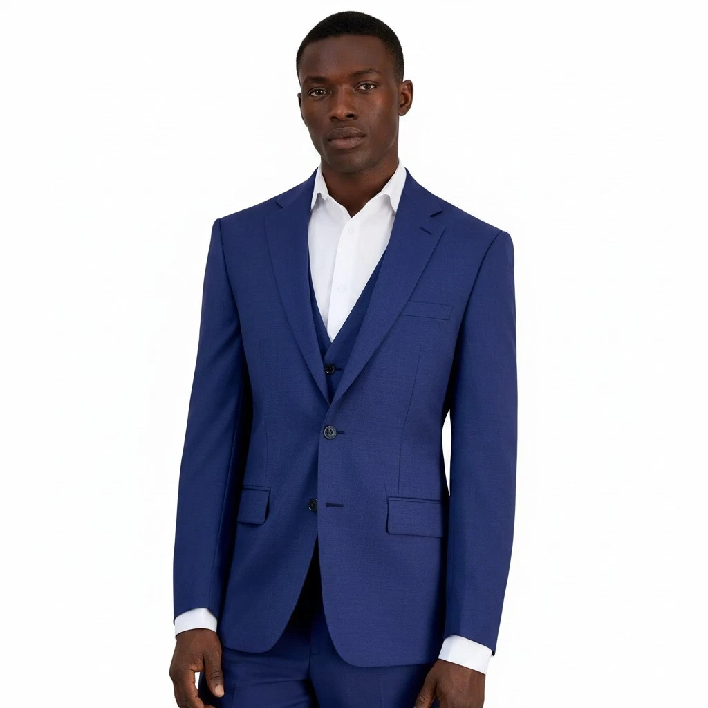 Calvin Klein Mens Slim Fit Suit Jacket Blazer 44 R Blue Solid Stretch