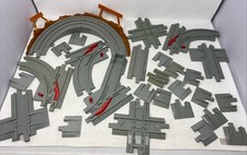 FISHER PRICE GEO TRAX GRAY TRAIN TRACKS, SWITCHES MORE - 28 PIECES -