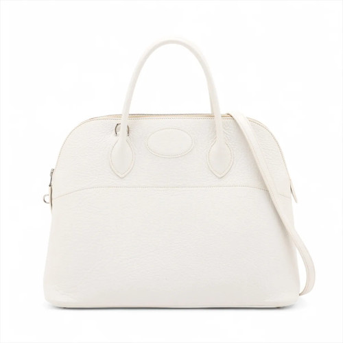 Hermès Bolide 35 Buffle White Silver Metal Fittings □E: 2001