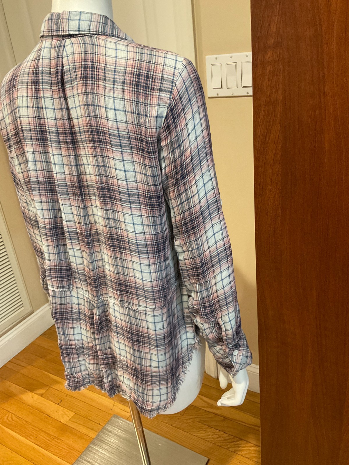 Bella Dahl Split Back Button Down Plaid Shirt wit… - image 8