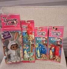 Treasure Trolls LOT OF 4 Ace Novelty Vintage NOS 1990'S Troll, Pencil, Necklace