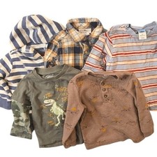 Baby Infant Toddler Boy Clothing Bundle 12/18M Shirts Hoodie Flannel Cotton Tops