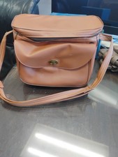 Vintage Brown Leather Camera Bag- Tear On Top Right