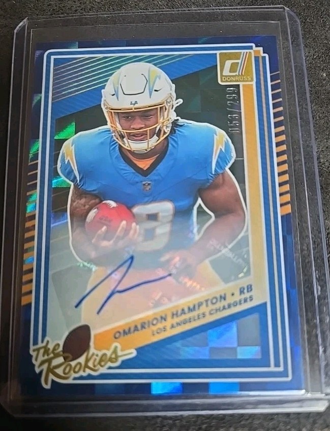 2025 Panini Donruss Football The Rookies Omarion Hampton Auto /299 RC