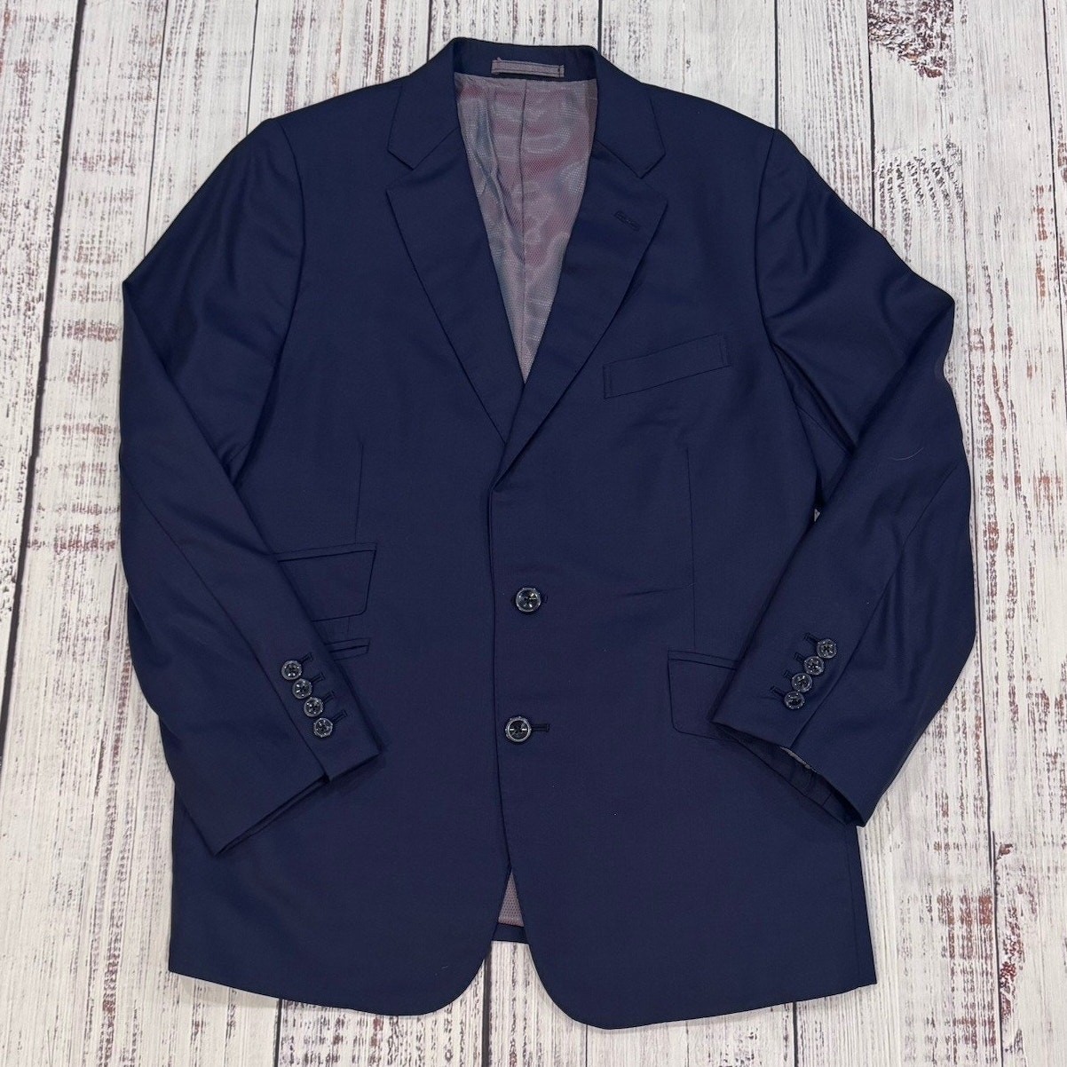 FILA Giacca blazer uomo Holland & Sherry 38R Navy Super 130’s lana su misura Savile Row