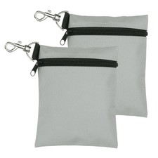 2 Pcs Golf Tee Pouch, Zipper Golf Tee Bag Pocket Gear Clip Bag, Gray