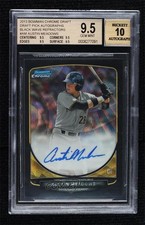 2013 Bowman Draft Black Wave Refractor 30/50 Austin Meadows BGS 9.5 Auto 7xr